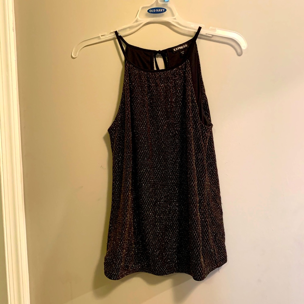 Black and gold express top